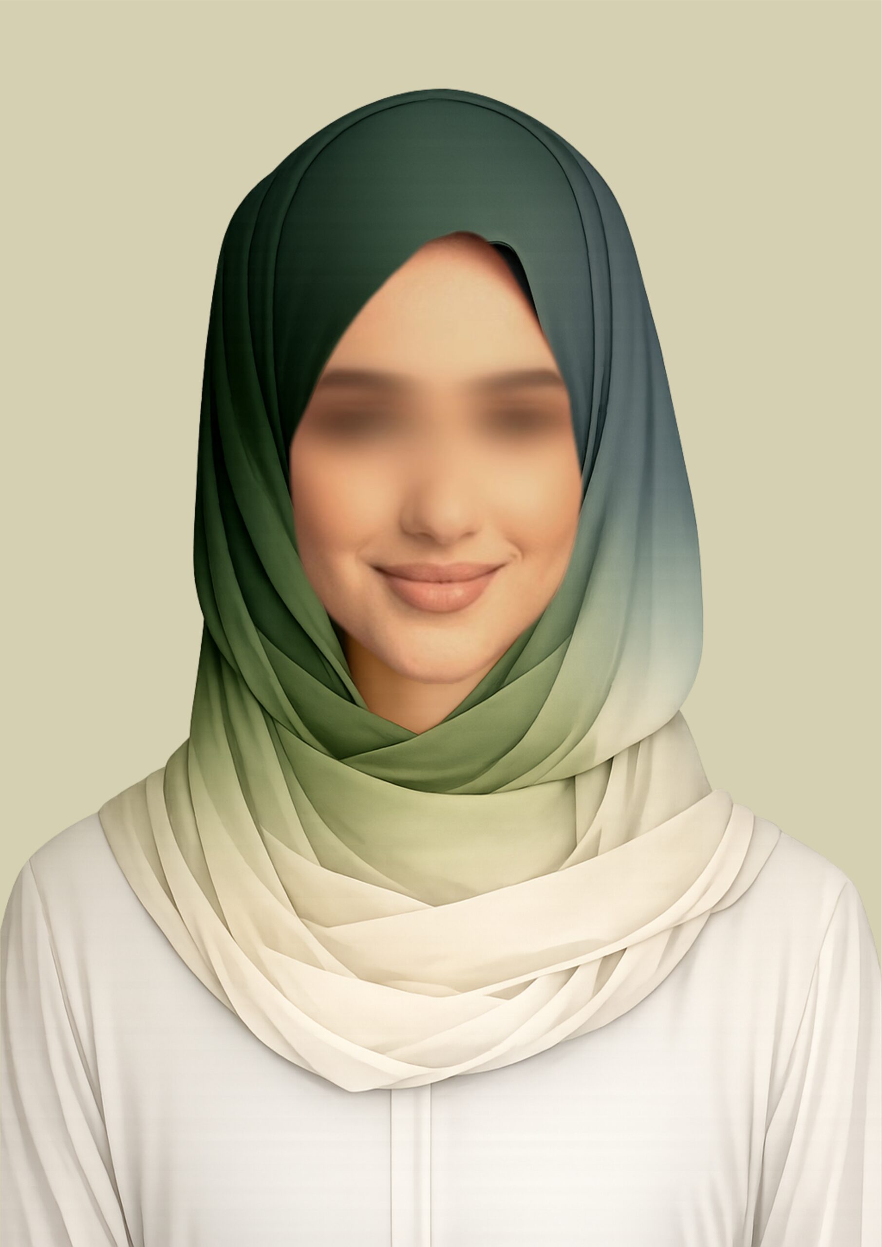 Verdant Grace – Gradient Green Hijab